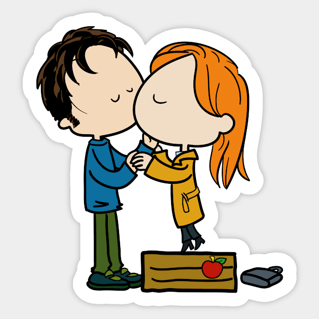 Kiss on the applebox Sticker by worrynet